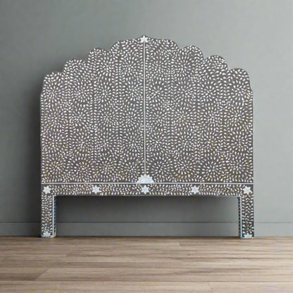 Handmade Customized Mother of Pearl Floral Pattern  Bedhead