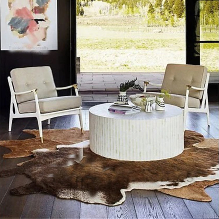 Handmade Customized Bone Inlay Round Coffee Table