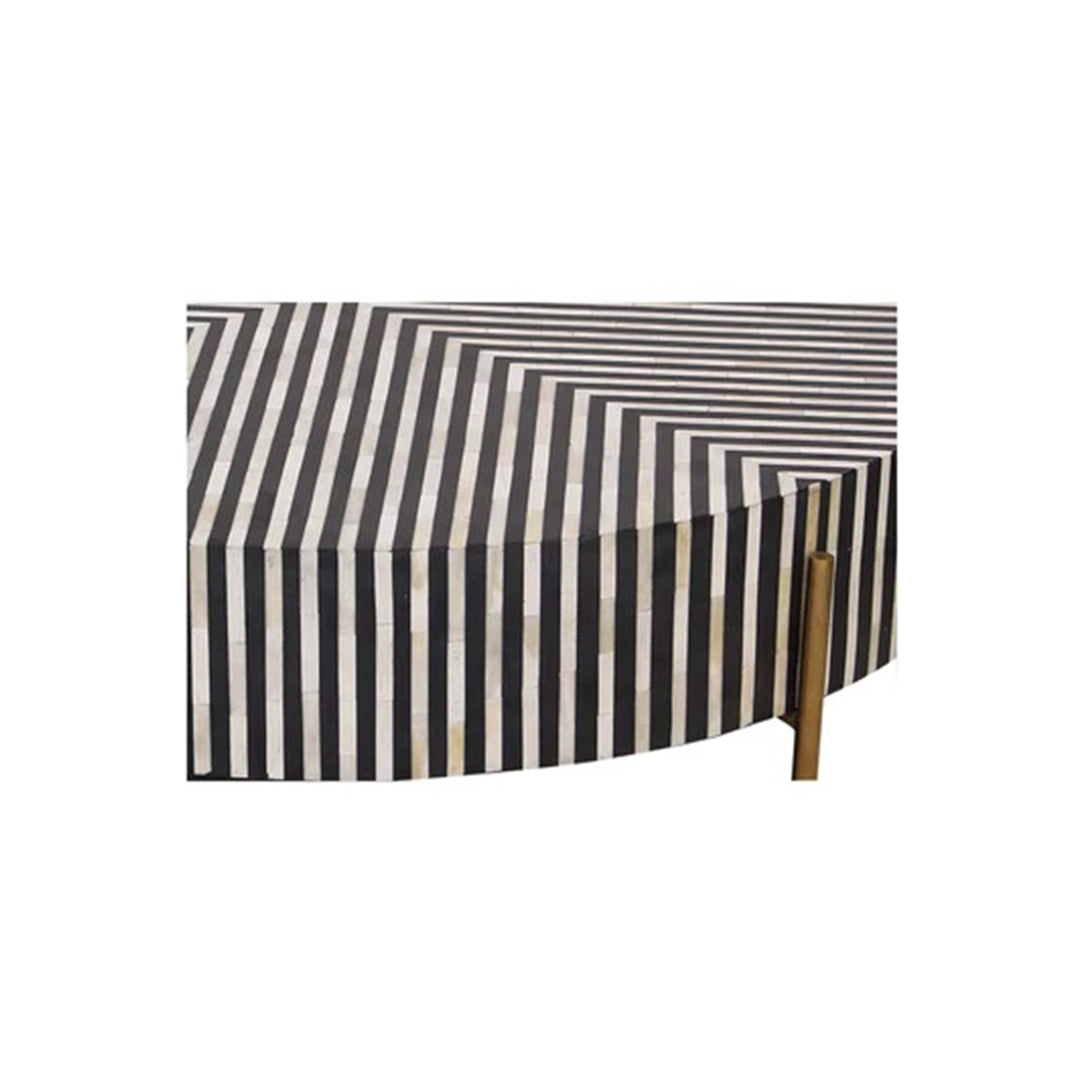 Bone Inlay Stripes Pattern Coffee Table