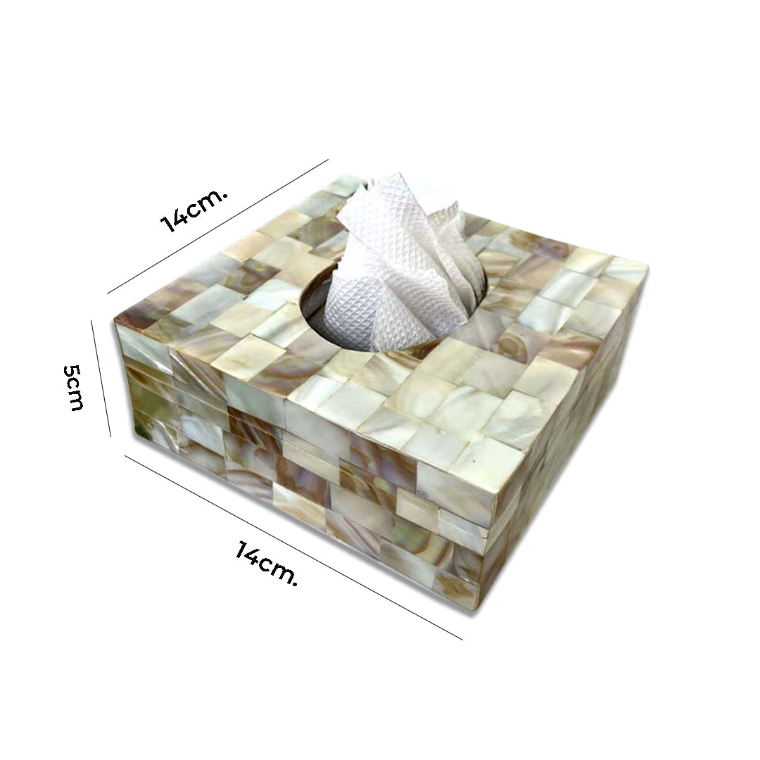 Handmade Mother of Pearl Square Shape Tissue Box