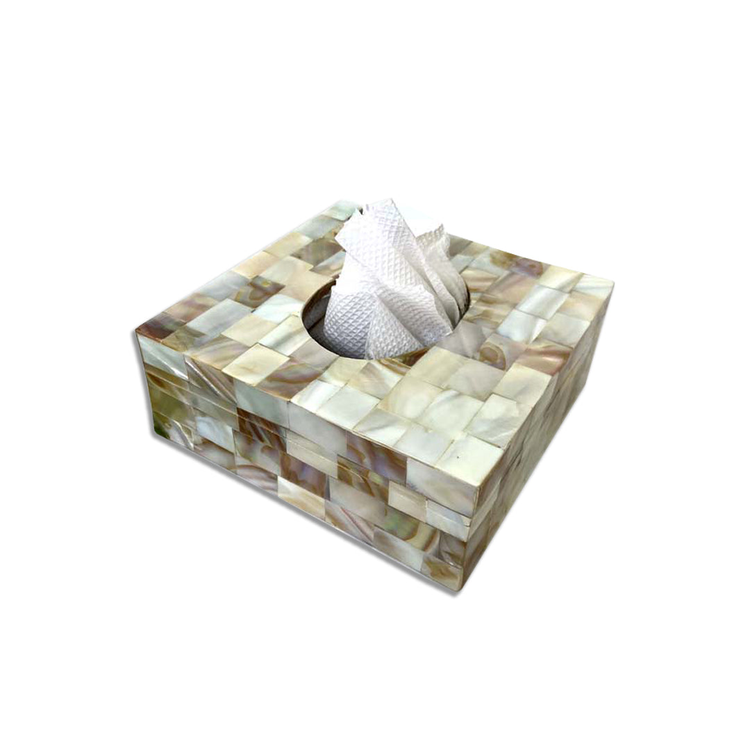 Handmade Mother of Pearl Square Shape Tissue Box