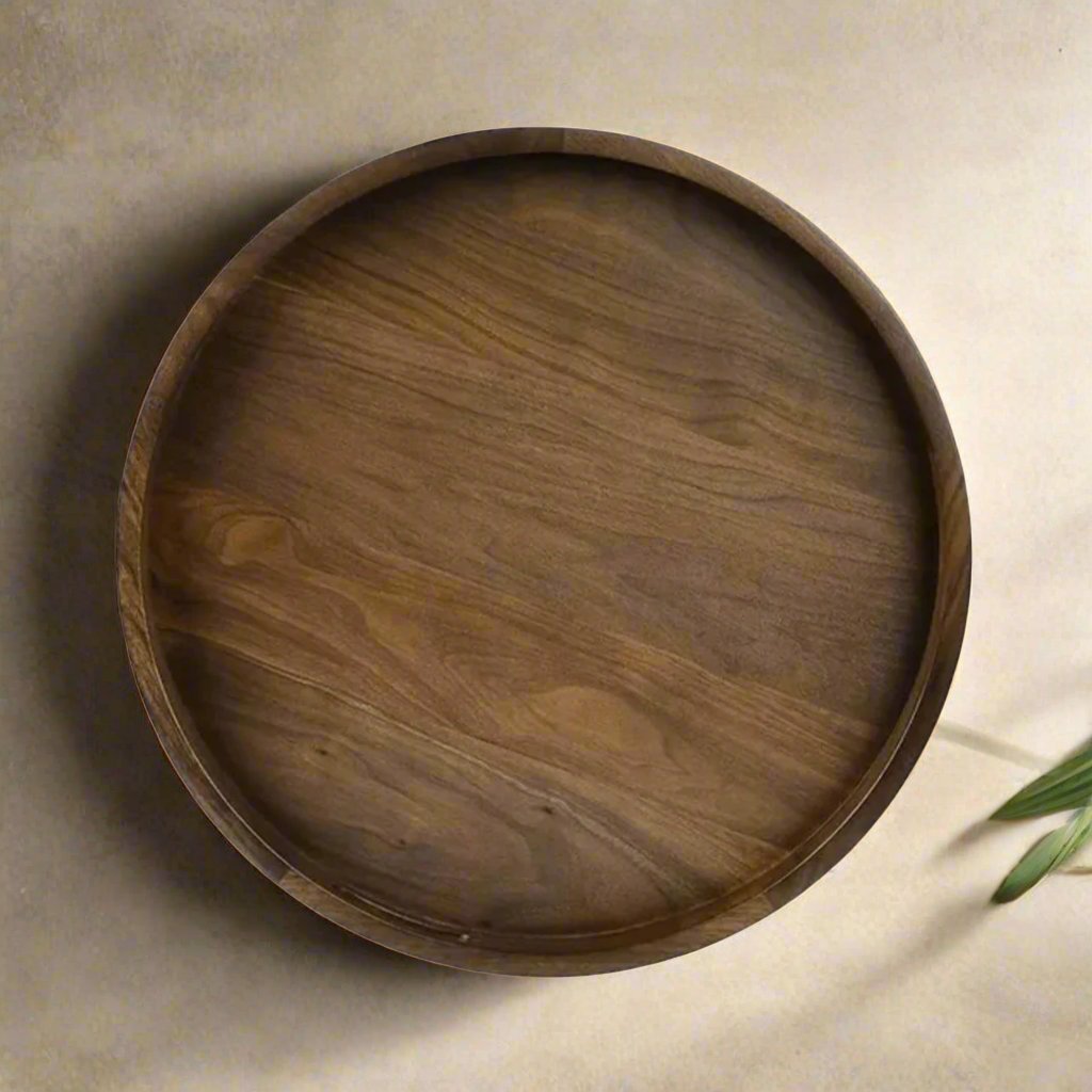 Handmade Customized Wooden Round Serving Tray