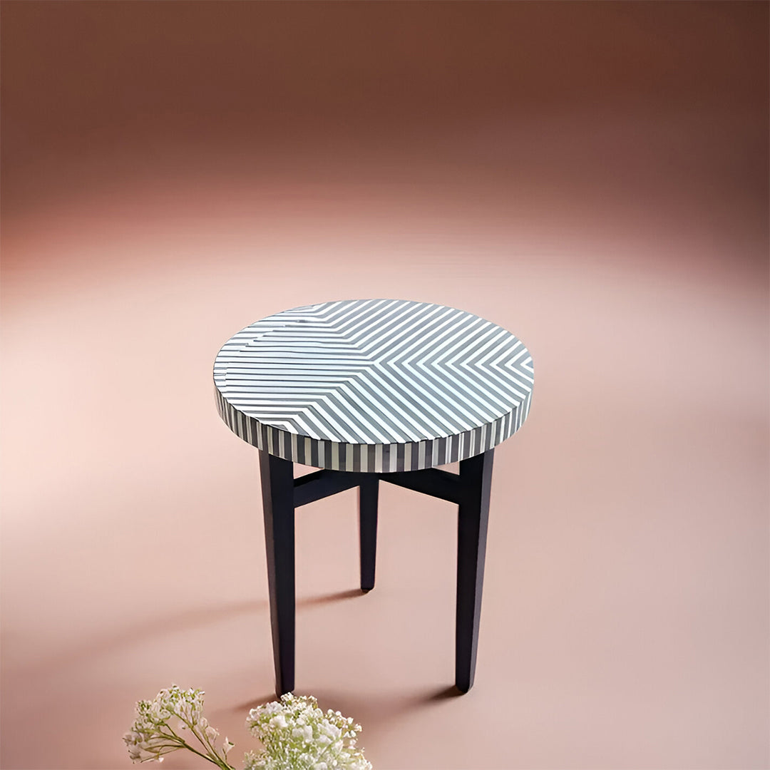 Bone Inlay Coffee Table Geometric Grey, Bone Inlay Centre Table, Bone Inlay Furniture