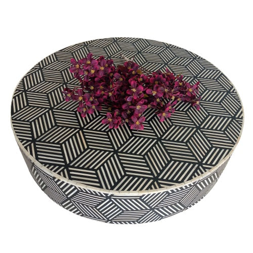 Customized Handmade Bone Inlay Round Coffee Table