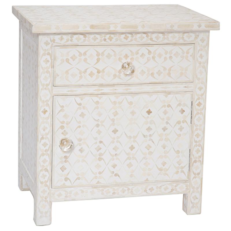 Handmade Customized Bone Inlay Bedside Table