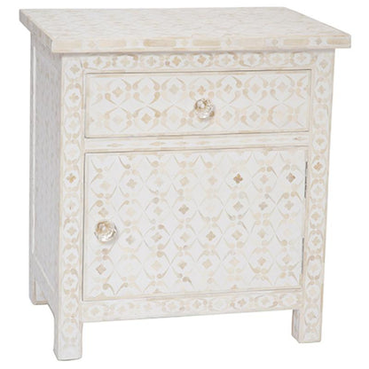 Handmade Customized Bone Inlay Bedside Table