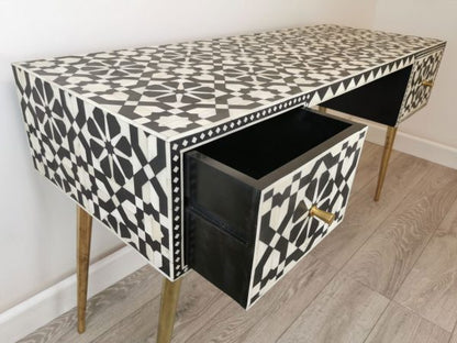 Customized Handmade Bone Inlay Moroccan Pattern Console Table