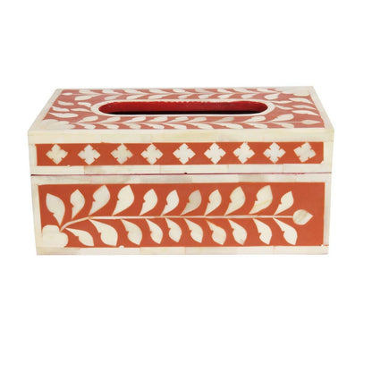 Customized Handmade Bone Inlay  Floral Pattern Tissue Box