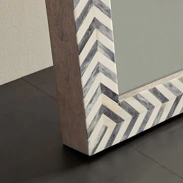 Bone Inlay Chevron Pattern Mirror Frames with Complimentary Mirror