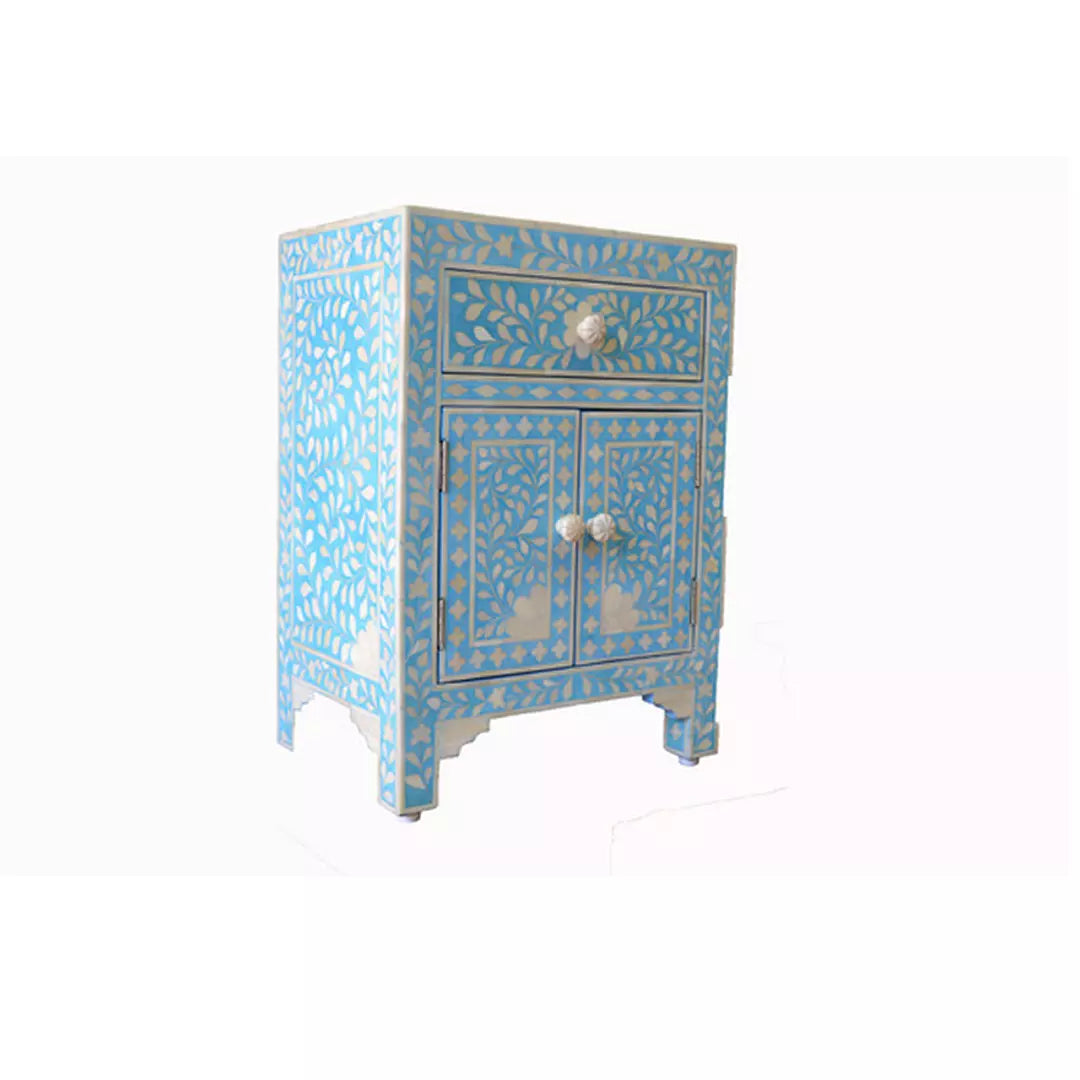 Bone Inlay Floral Nightstand