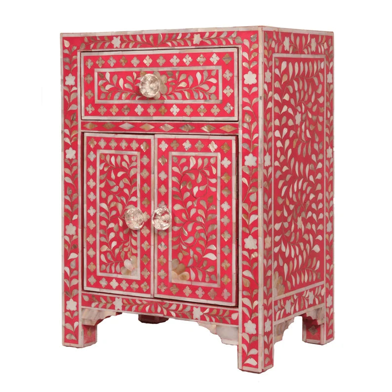 Mother Of Pearl Inlay Bedside Table