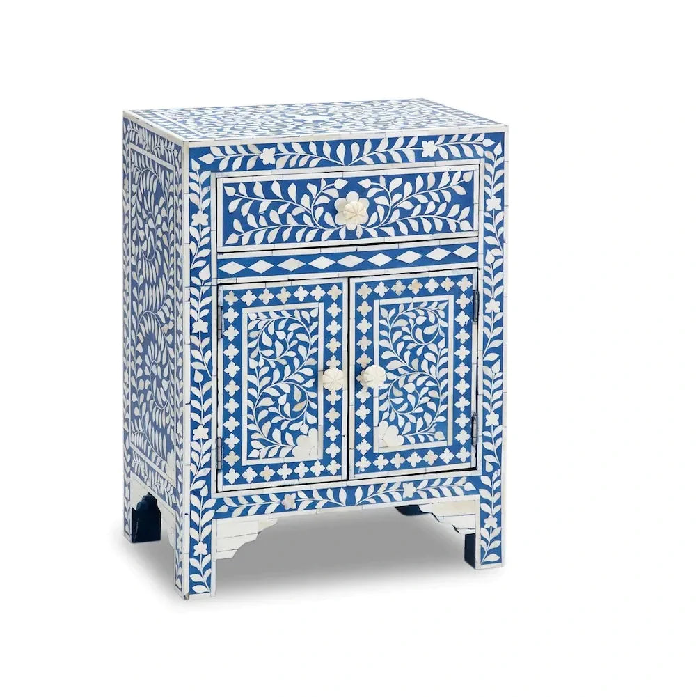 Blue Floral Nightstand For Home Decor