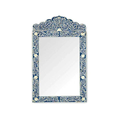 Bone Inlay Blue Floral Mirror Frames with Complimentary Mirror with Complimentary Mirror