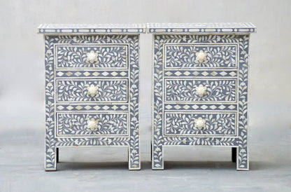 Best Grey Bone Inlay Bedside for Home Decor