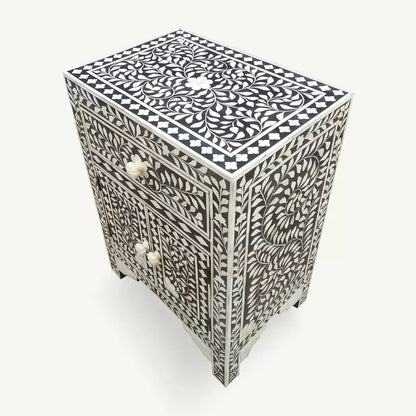 Handmade Customized Bone Inlay Bedside Table