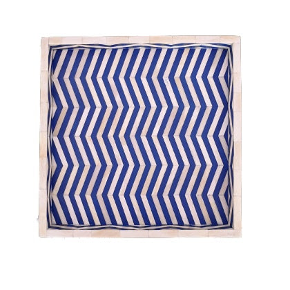Handmade Customized Bone Inlay Square Shape Serving Tray