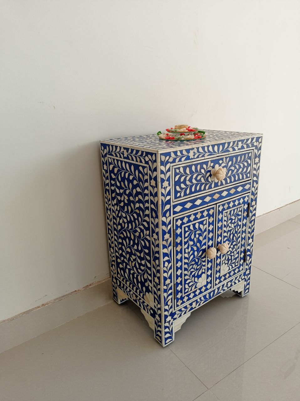 Handmade Customized Bone Inlay Bedside