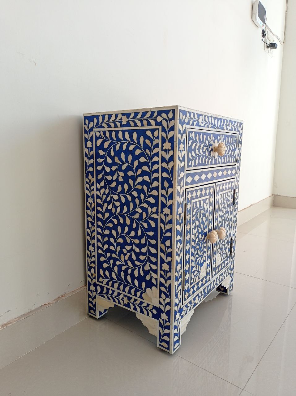 Handmade Customized Bone Inlay Bedside