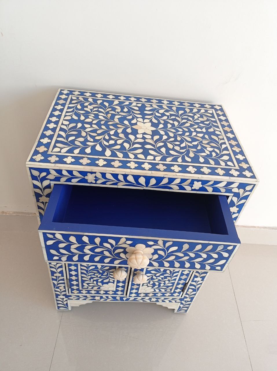 Handmade Customized Bone Inlay Bedside