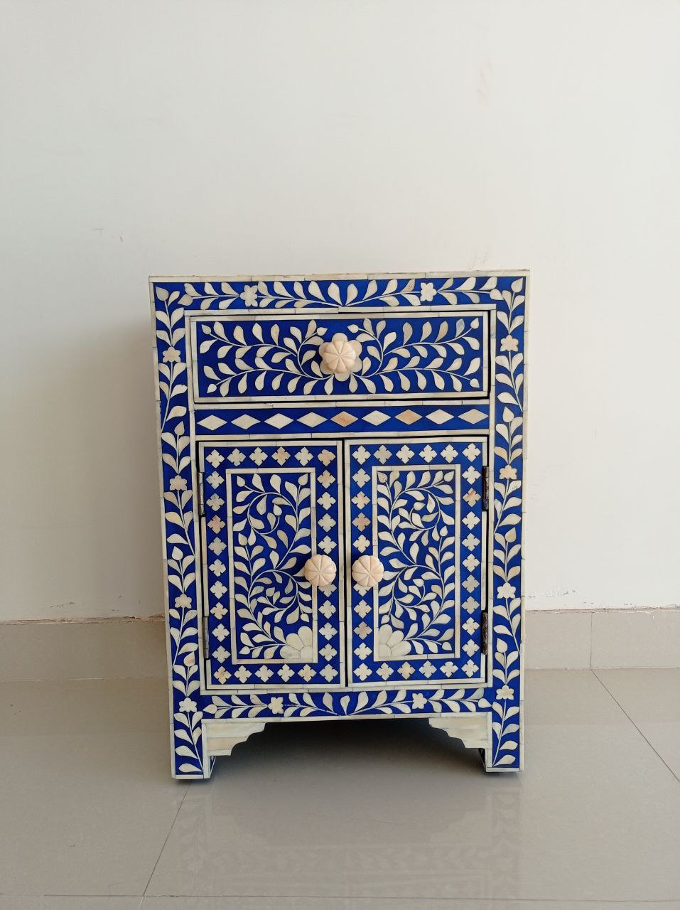 Handmade Customized Bone Inlay Bedside