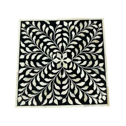 Handmade Customized Bone Inlay Floral Pattern Rectangular Cake Stand