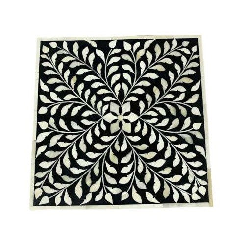 Handmade Customized Bone Inlay Floral Pattern Rectangular Cake Stand