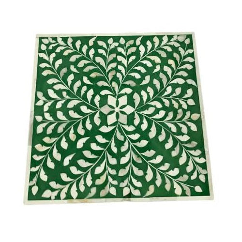 Handmade Customized Bone Inlay Floral Pattern Rectangular Cake Stand