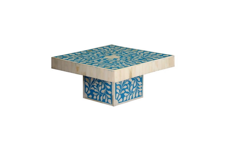 Handmade Customized Bone Inlay Floral Pattern Rectangular Cake Stand