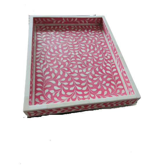 Handmade Customized Bone Inlay Floral Pattern Trays