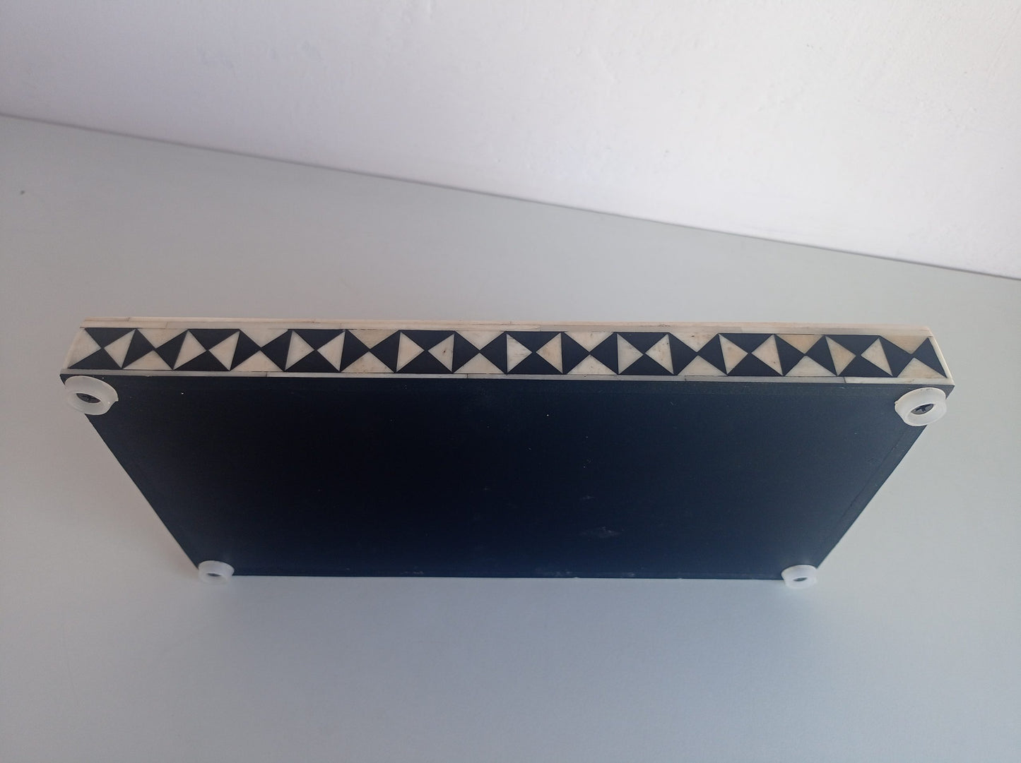 Handmade Customized Bone Inlay Geometric Pattern Serving Tray