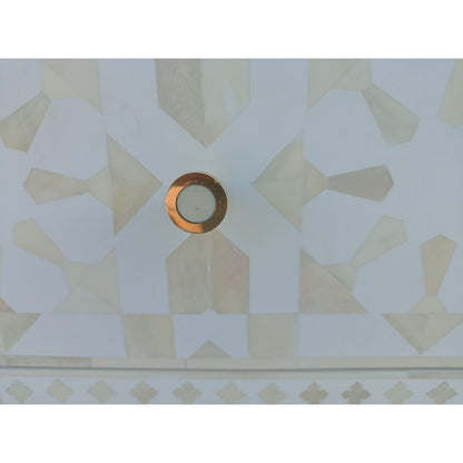 Bone Inlay Chest Of 6 Drawers, Moroccan Pattern