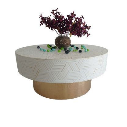 Handmade Customized Bone Inlay Round Coffee table