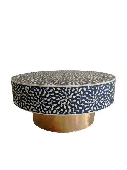 Handmade Customized Bone Inlay Round Coffee table