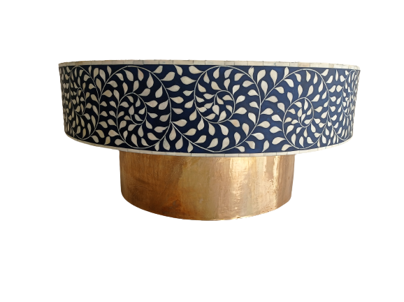 Handmade Customized Bone Inlay Round Coffee table