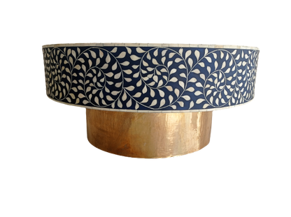 Handmade Customized Bone Inlay Round Coffee table