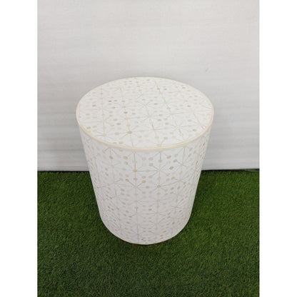 Handmade Customized Bone Inlay Round Stool
