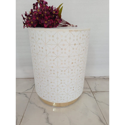 Handmade Customized Bone Inlay Round Stool