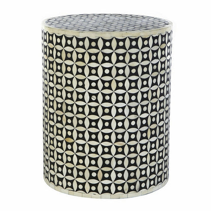 Handmade Customized Bone Inlay Star Eye Pattern Round Stool
