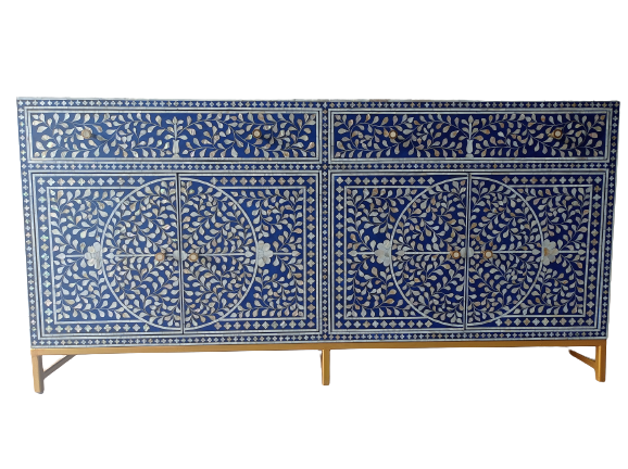 Handmade Customized Mother of Pearl Chest of 2 Drawer