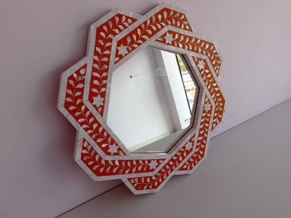 Handmade Customized Mother of Pearl Hexagonal Mirror Frame