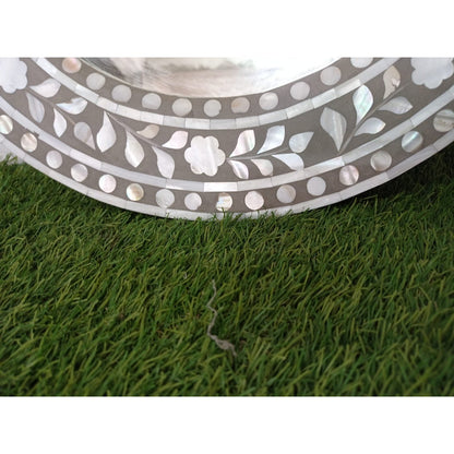 Handmade Customized Mother of Pearl Round Mirror Frame