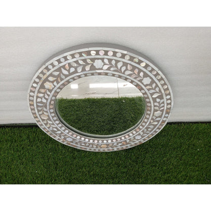 Handmade Customized Mother of Pearl Round Mirror Frame