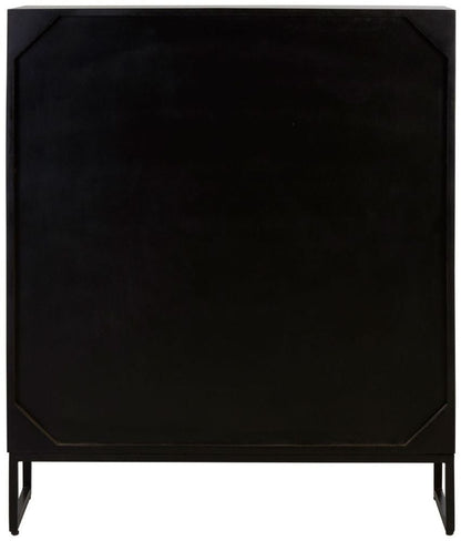 Handmade Customized Bone Inlay Bar  Cabinet - Black