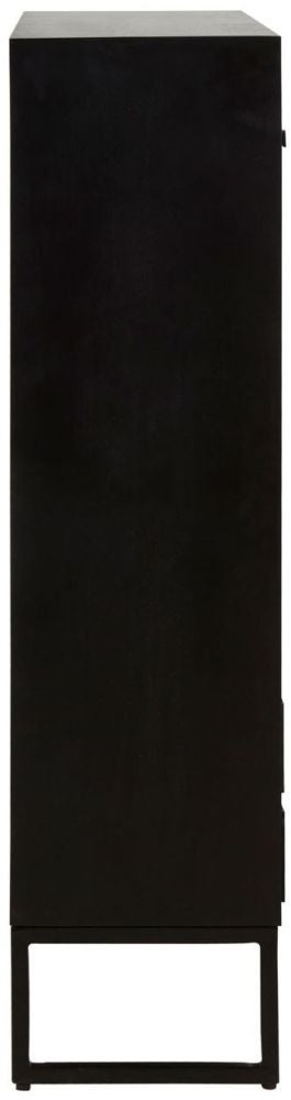 Handmade Customized Bone Inlay Bar  Cabinet - Black