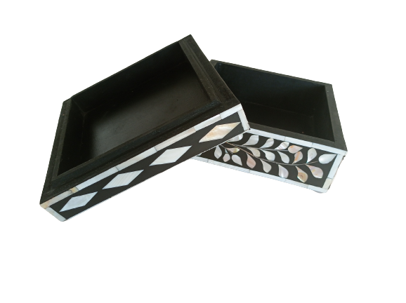 Customized Handmade  Mother of Pearl Floral Pattern Jewelry Box