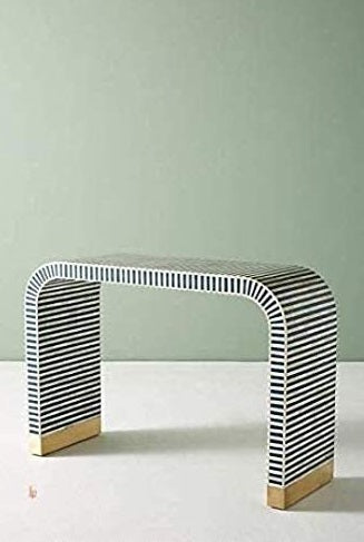 Handmade Customized Bone Inlay Waterfall Console Table