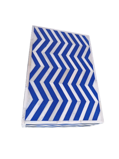 Handmade Customized Bone Inlay Chevron Pattern Jewelry Box