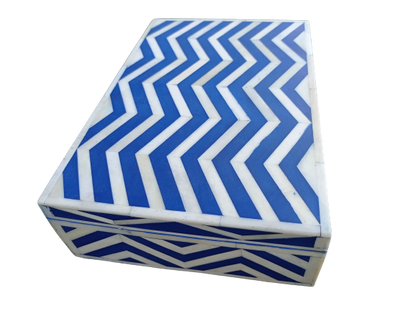 Handmade Customized Bone Inlay Chevron Pattern Jewelry Box