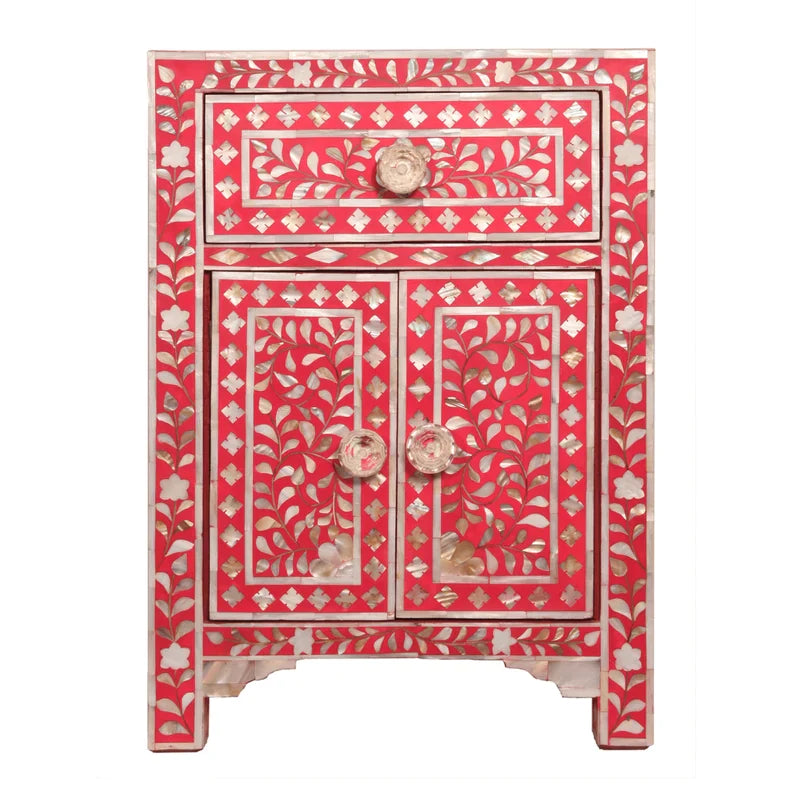 Mother Of Pearl Inlay Bedside Table