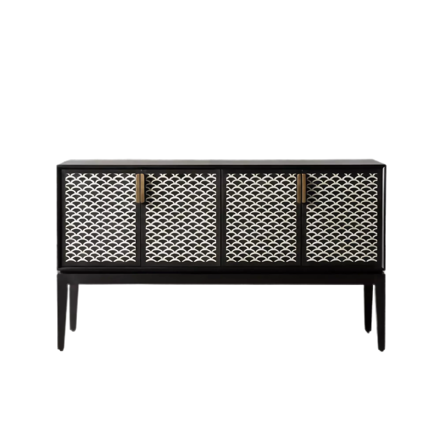 Handcrafted Bone Inlay Fish scale Bar Cabinet